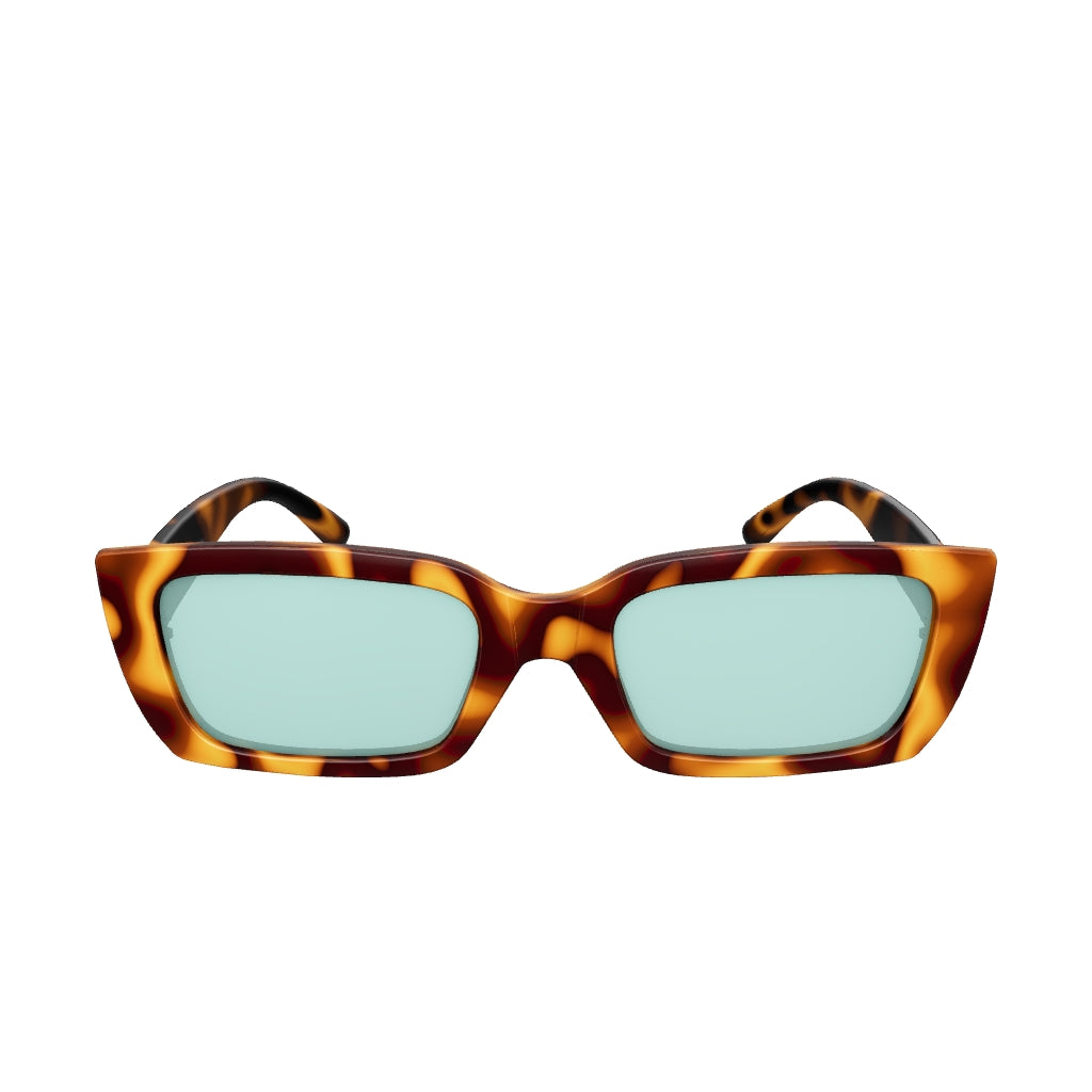 Ahoy Polarised Rectangle Sunglasses with Tort Frame digital render