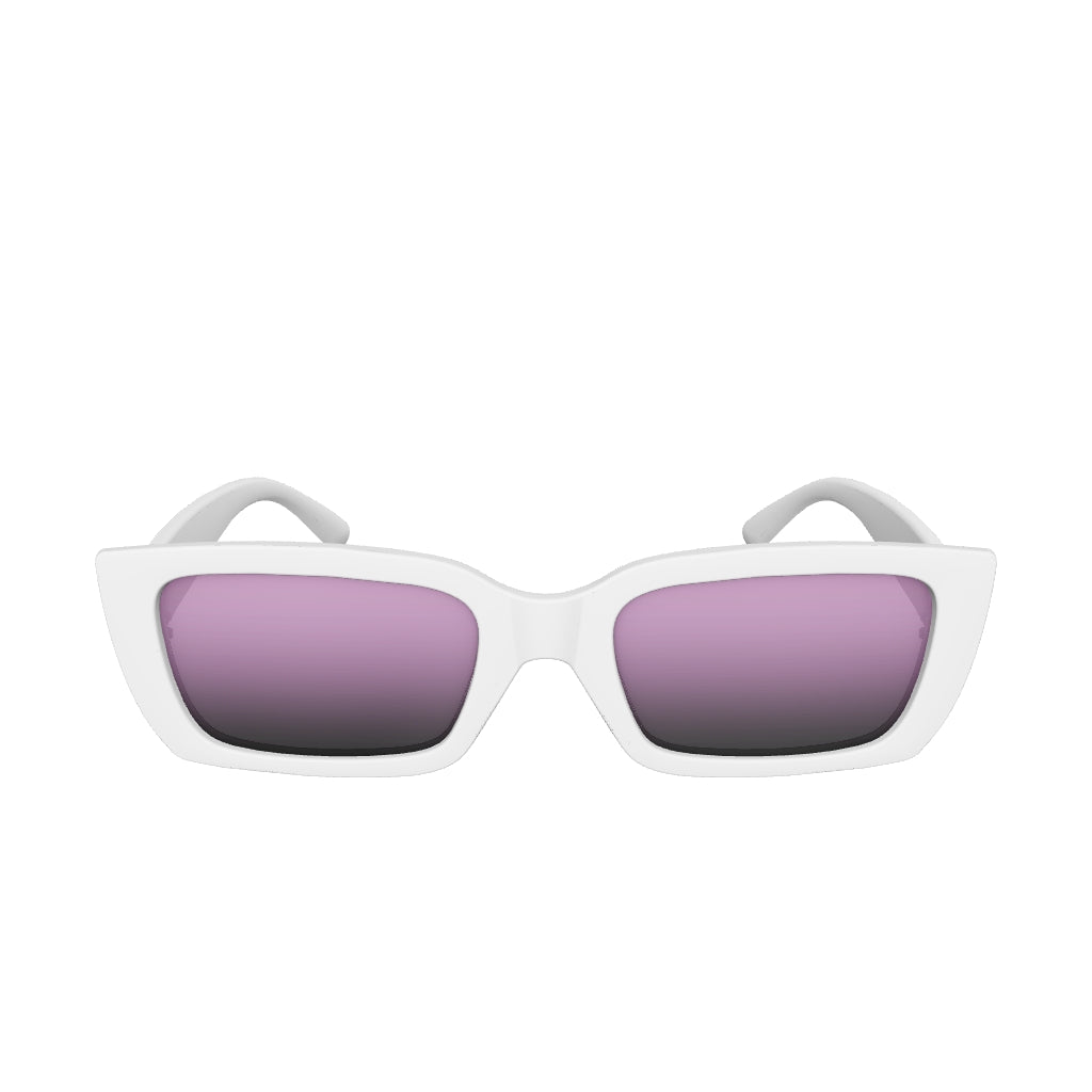 Ahoy Polarised Rectangle Sunglasses with White Frame digital render