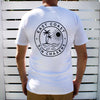 SIN East Coast Sun Chasers V2 White T-Shirt back view on male model