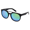 SWAGGER Polarised Black Round Mirrored Sunglasses made of acetate and green lens