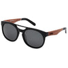 SWAGGER Polarised Black Round Wooden Sunglasses made of acetate