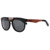 SWAGGER Polarised Round Wooden Sunglasses with Black Frame front left view
