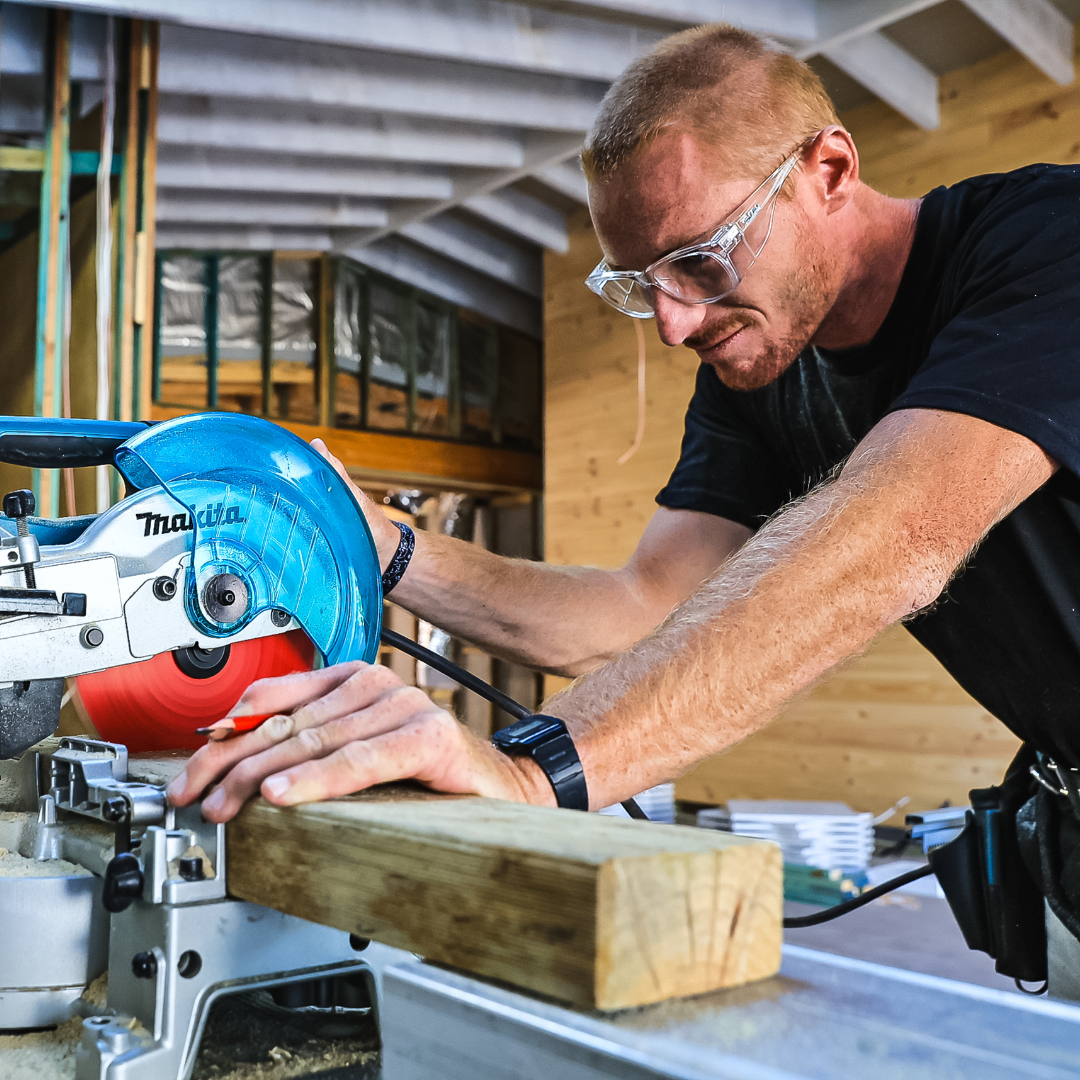 Safe & Sound Clear Wrap Around Safety Glasses Medium Impact Resistant side view on a Male Tradie