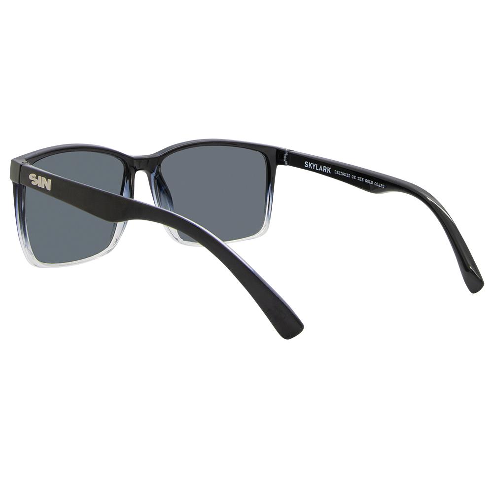 Skylark Polarised Rectangle Sunglasses with Black Frame back left view