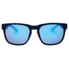 Spartan Polarised Rectangle Mirrored Sunglasses with Black Frame and Blue Lens front view