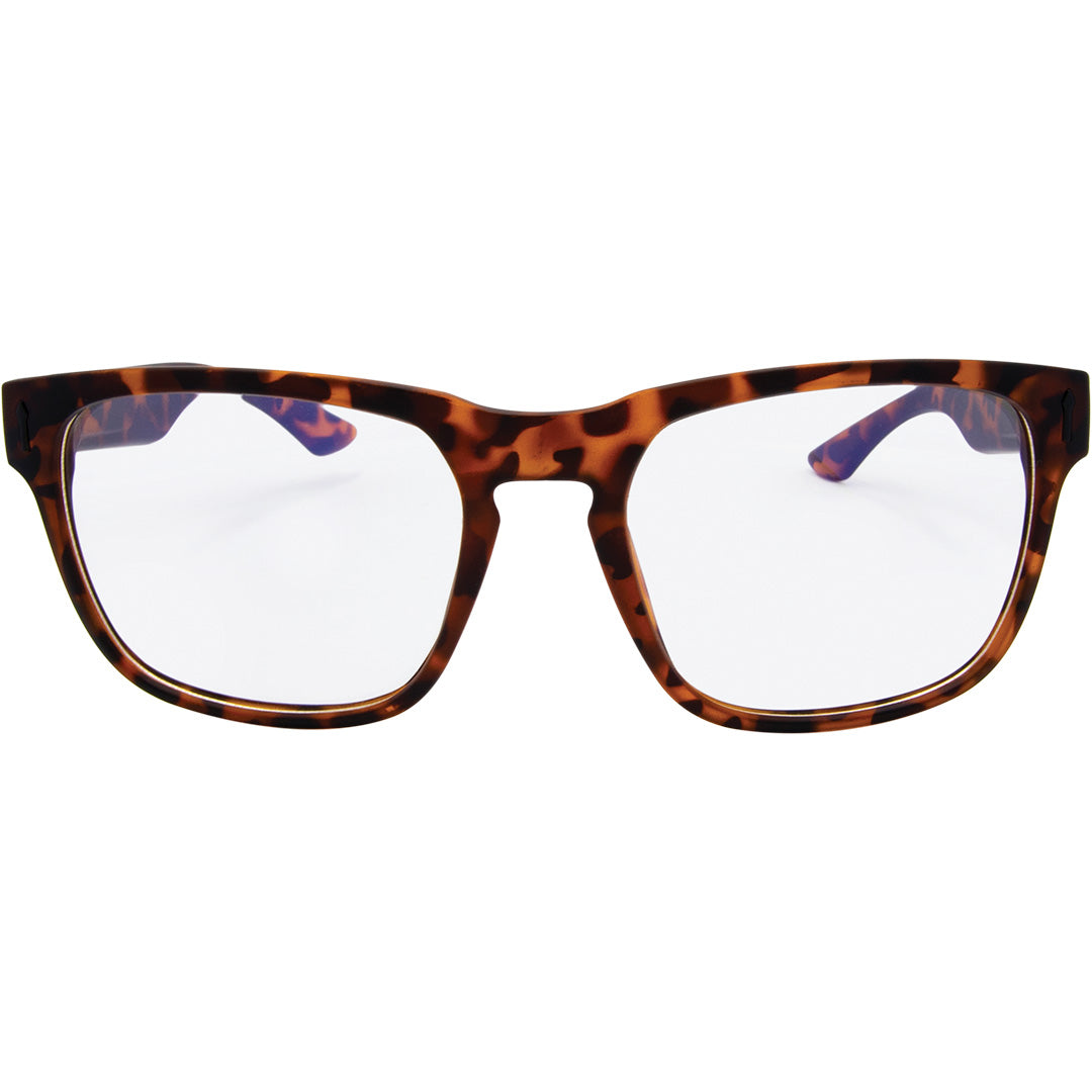 Spartan Tortoise Shell Rectangle Blue Light Glasses front view