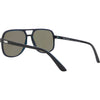 THE BOSS Polarised Aviator Sunglasses with Black Frame and Blue Mirrored Lens left back view