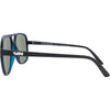THE BOSS Polarised Aviator Sunglasses with Black Frame and Blue Mirrored Lens left view