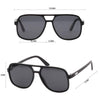 THE BOSS Polarised Aviator Sunglasses with Black Frame and Blue Mirrored Lens measurements