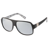 THE CARTEL Polarised Black Aviator Sunglasses made of silver mirrored lens