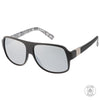 THE CARTEL Polarised Silver Aviator Mirrored Sunglasses front left view