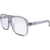THE DUKE Aviator Blue Light Clear Frame Glasses with Grey Frame front left view