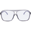 THE DUKE Aviator Blue Light Clear Frame Glasses with Grey Frame front view