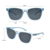 The Game Changer Polarised Square Sunglasses with Blue Frame measurements