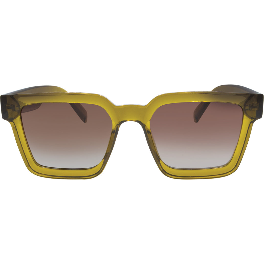 Topshelf Polarised Green Square Sunglasses front view