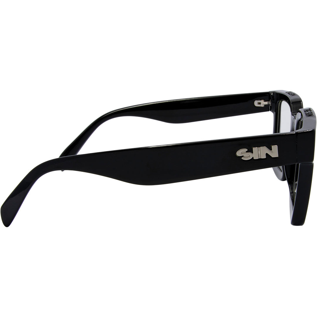 Topshelf Square Blue Light Glasses with Black Frame right view