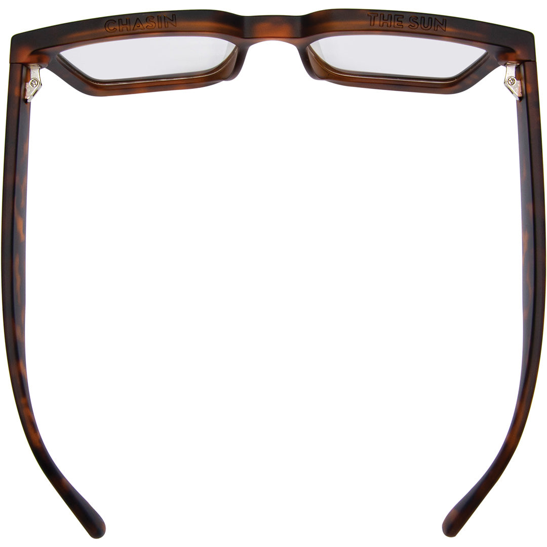 Topshelf Square Blue Light Glasses with Tortoise Shell Frame top view