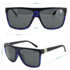 UNDERTOW Polarised Square Sunglasses with Black and Grey Frame measurements
