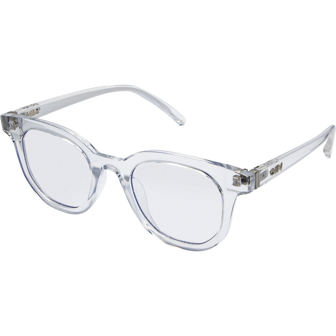 Vegas Clear Frame Round Blue Light Glasses made of recycled plastic