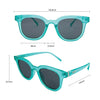 Vegas Polarised Round Sunglasses with Neon Blue Frame measurements