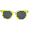 Vegas Polarised Round Sunglasses with Neon Yellow Frame front view