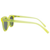 Vegas Polarised Round Sunglasses with Neon Yellow Frame left view
