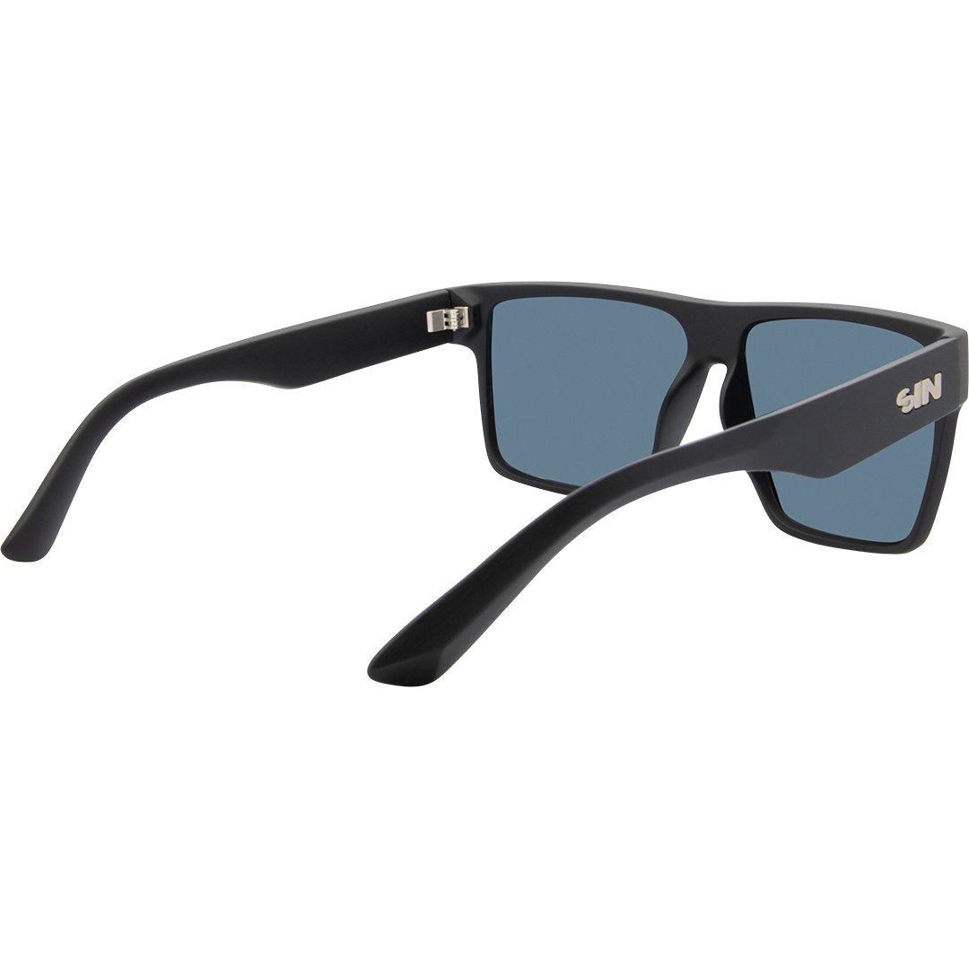 Vespa II Polarised Square Sunglasses with Black Frame and Gold Lens back left side view
