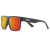Vespa II Polarised Square Sunglasses with Black Frame and Red Mirrored Lens front left view
