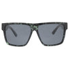 Vespa II Polarised Square Sunglasses with Black and Green Frame front view