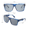 Vespa II Polarised Square Sunglasses with Blue Frame measurements